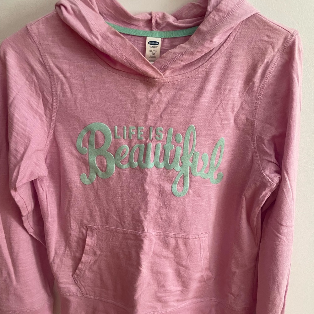OLD NAVY “Life is beautiful” XL/TG (14) hoodie